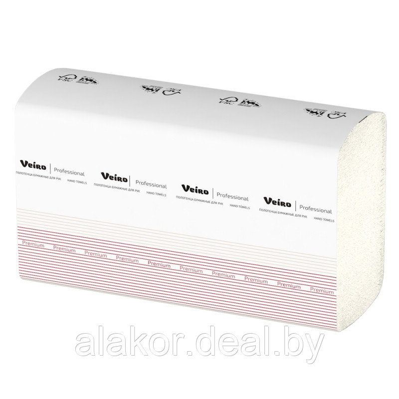 Полотенца бумажные Veiro Professional Premium Z-сложение, 2 слоя