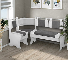 Диван Аляска кухонный угловой Белый - Серый