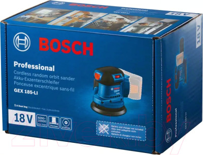 Профессиональная эксцентриковая шлифмашина Bosch GEX 185-LI Professional - фото 3 - id-p219948977