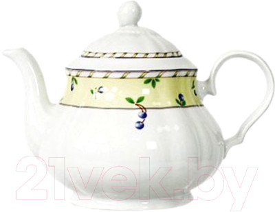 Заварочный чайник Thun 1794 Роза Мелкие ягоды на бледно-желтом фоне / РОС0041 - фото 1 - id-p219929284
