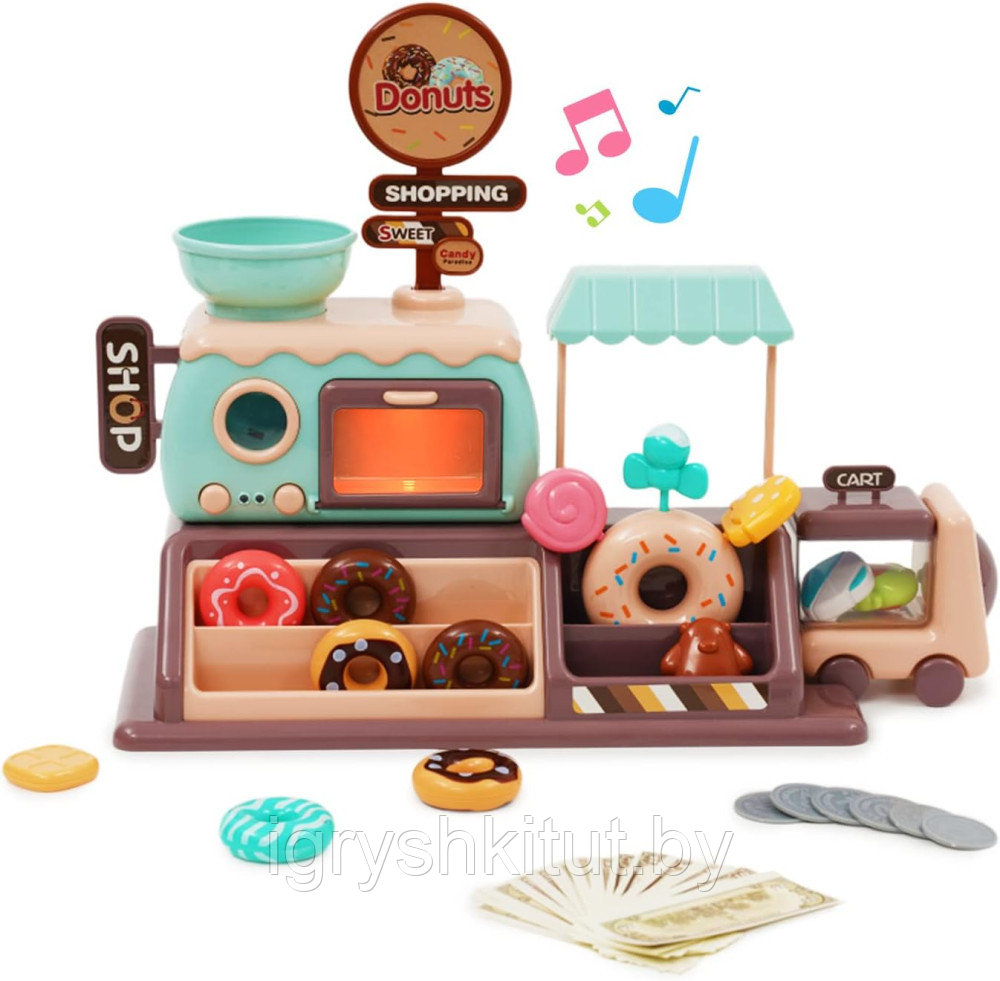 Игровой набор «Магазин пончиков Beibe Good», свет, звук (34 предмета) - фото 1 - id-p219998048