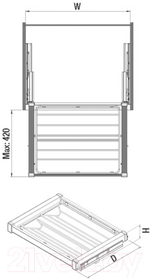 Полка выдвижная Starax S-6719-A - фото 3 - id-p219947264