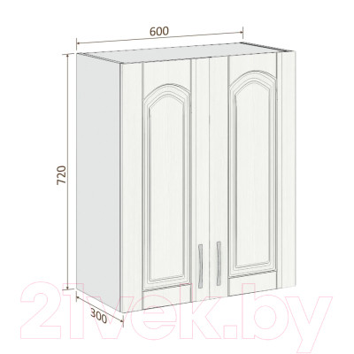 Шкаф навесной для кухни Кортекс-мебель Корнелия Ретро ВШ60 - фото 2 - id-p219959170