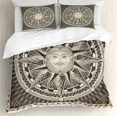 Комплект постельного белья Ambesonne Средневековое солнце / bls_2952_euro - фото 1 - id-p219962564