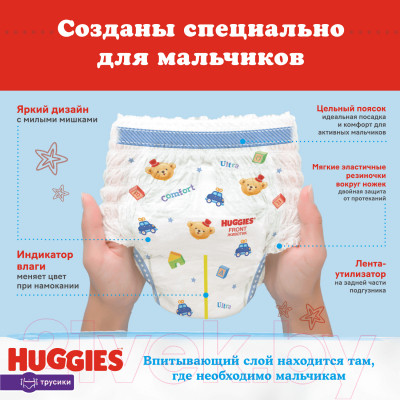 Подгузники-трусики детские Huggies 4 Disney Boy - фото 6 - id-p219981407