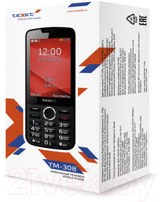 Мобильный телефон Texet TM-308 - фото 4 - id-p219984425