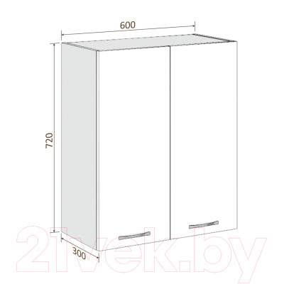 Шкаф навесной для кухни Кортекс-мебель Корнелия Лира ВШ60с - фото 2 - id-p219982882