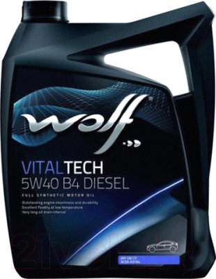 Моторное масло WOLF VitalTech 5W40 B4 Diesel / 26116/5 - фото 1 - id-p219961725
