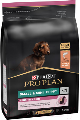 Сухой корм для собак Pro Plan Puppy OptiDerma Small & Mini с лососем - фото 2 - id-p219995447