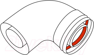 Поворот дымохода Ariston 90° M/F d60/100 / 3318003 - фото 2 - id-p220006650