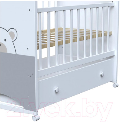 Детская кроватка VDK Birba колесо-качалка и ящик - фото 3 - id-p219970449