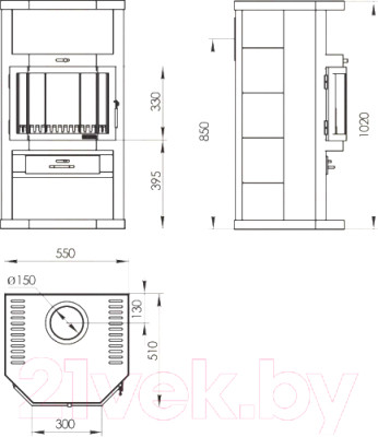 Печь-камин Мета-бел Ангара АОТ 9.0-02 - фото 4 - id-p220004794