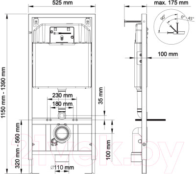 Инсталляция для унитаза Berges Novum 525 040000 + D5 040035 - фото 8 - id-p220006709