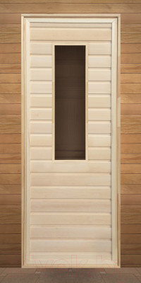 Деревянная дверь для бани Везувий 190х70 - фото 2 - id-p220009096
