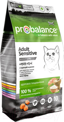 Сухой корм для кошек ProBalance Sensitive с курицей и рисом - фото 1 - id-p219991755