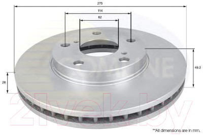 Тормозной диск Comline ADC0145V - фото 2 - id-p219993360