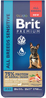 Сухой корм для собак Brit Premium Dog Sensitive с лососем и индейкой / 5063222