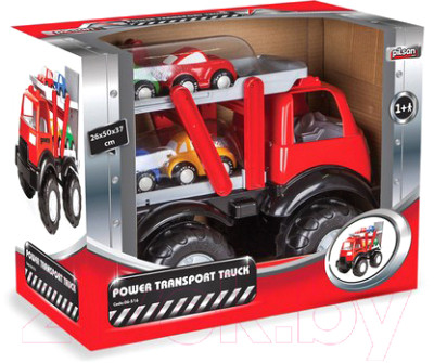 Автовоз игрушечный Pilsan Power Truck + 4 машинки / 06516 - фото 2 - id-p220007317