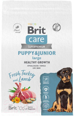 Сухой корм для собак Brit Care Dog Puppy&Junior L Healthy Growth с инд. и ягн. / 5066322 - фото 2 - id-p220017419