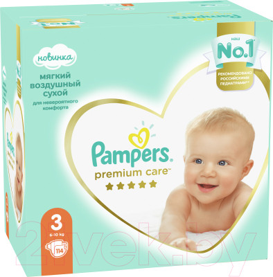 Подгузники детские Pampers Premium Care 3 Midi - фото 2 - id-p220016168