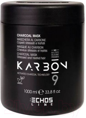 Маска для волос Echos Line Karbon 9 Charcoal угольная для волос страдающих от хим. процедур - фото 1 - id-p219999883