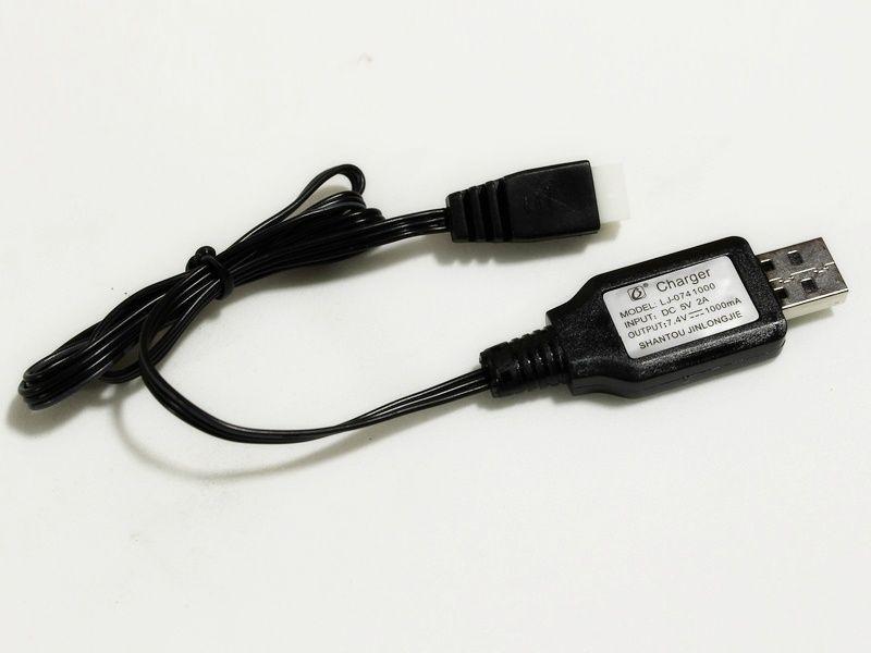 Зарядное устройство USB 7.4V для автомоделей WPL B-14, B-24, C-14, C-24, B-16, B-36 - фото 2 - id-p220022579