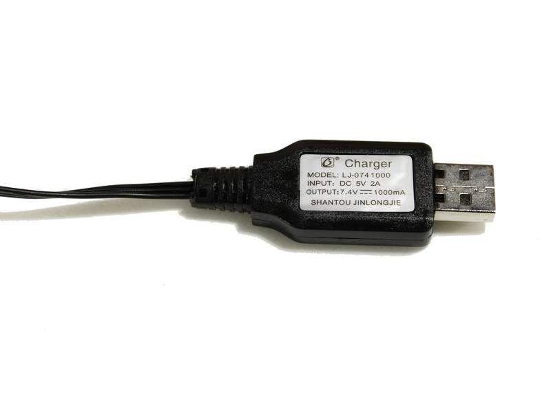 Зарядное устройство USB 7.4V для автомоделей WPL B-14, B-24, C-14, C-24, B-16, B-36 - фото 3 - id-p220022579