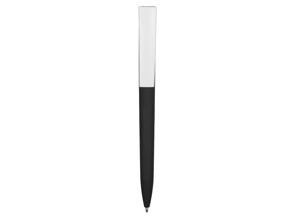 Ручка пластиковая soft-touch шариковая Zorro, черный/белый - фото 2 - id-p220022868