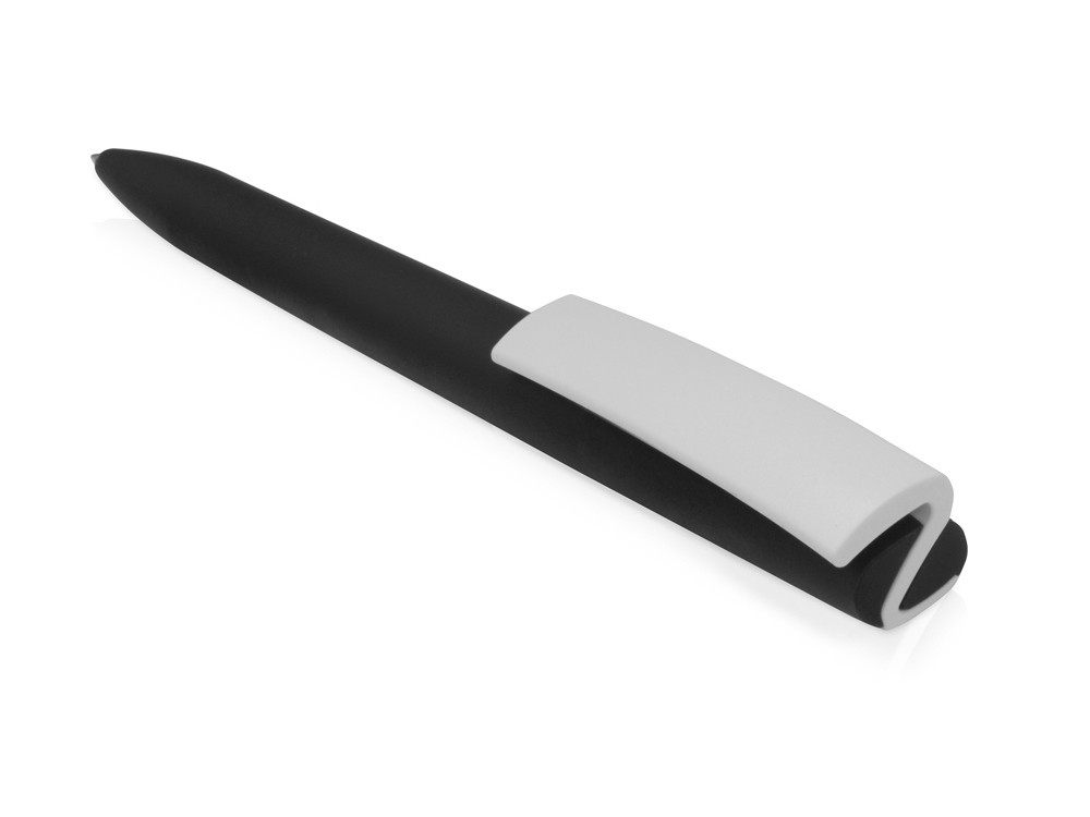 Ручка пластиковая soft-touch шариковая Zorro, черный/белый - фото 5 - id-p220022868