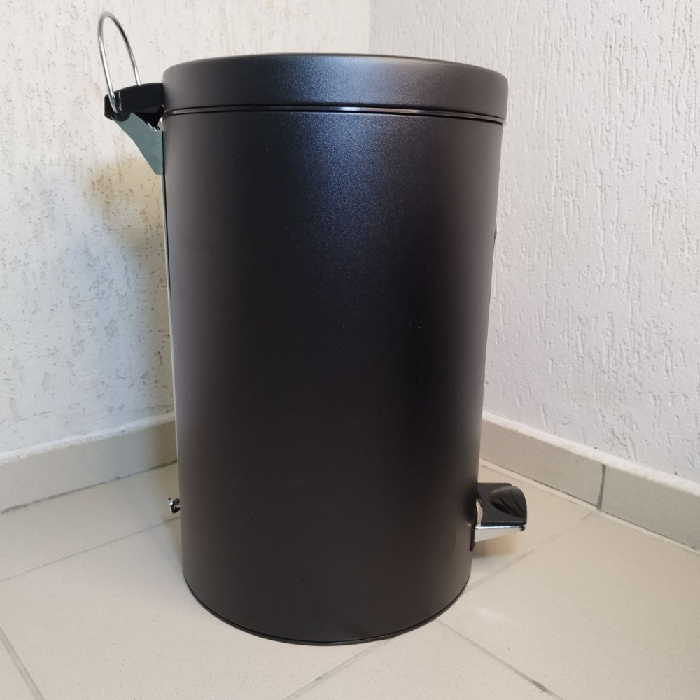 Контейнер для мусора с педалью 20 л. Shafagh / Мусорное ведро, нержавеющая сталь, черное матовое покрытие - фото 4 - id-p220023220
