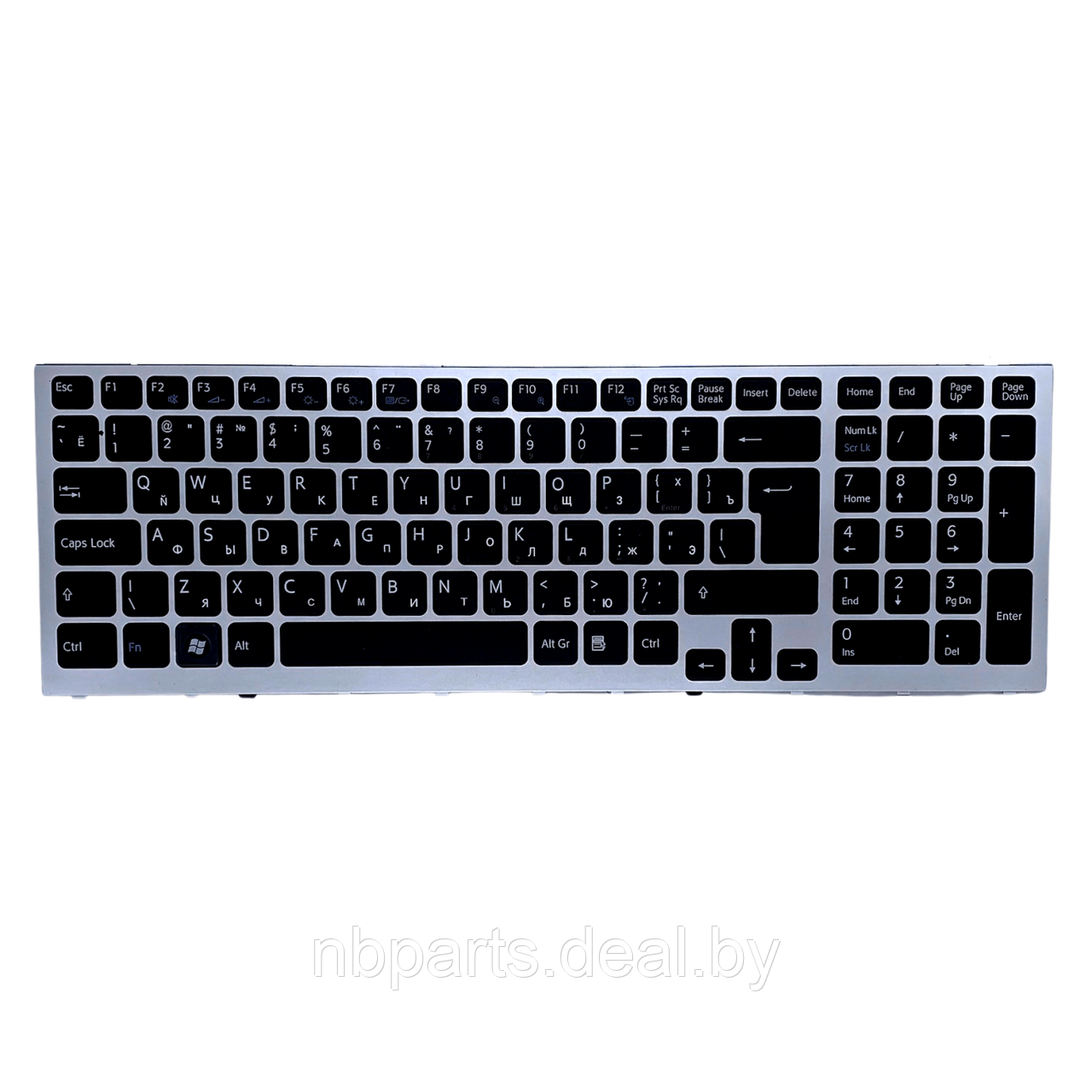 Клавиатура для ноутбука Sony VPC-F11, чёрная, с серой рамкой, RU