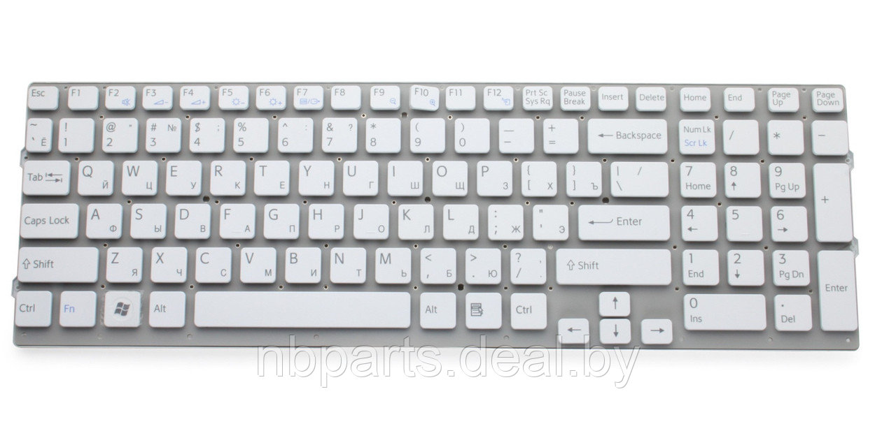 Клавиатура для ноутбука Sony VPC-EB, белая, маленькая Enter, RU - фото 1 - id-p111775512