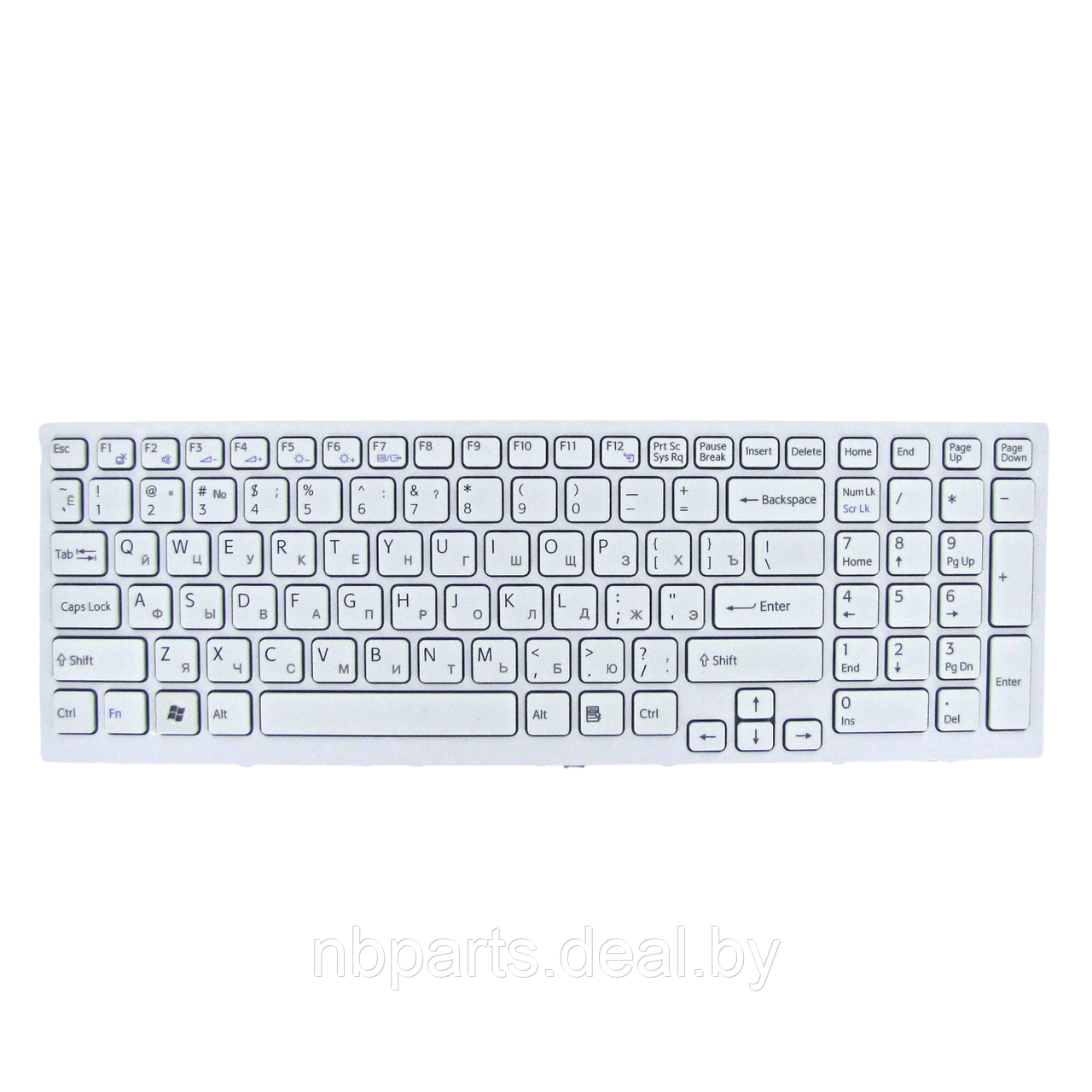 Клавиатура для ноутбука Sony VPC-EE, белая, с рамкой, RU - фото 1 - id-p111774173