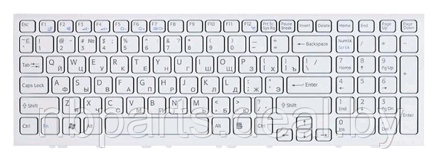 Клавиатура для ноутбука Sony VPC-EH, белая, с рамкой, RU - фото 1 - id-p111776697