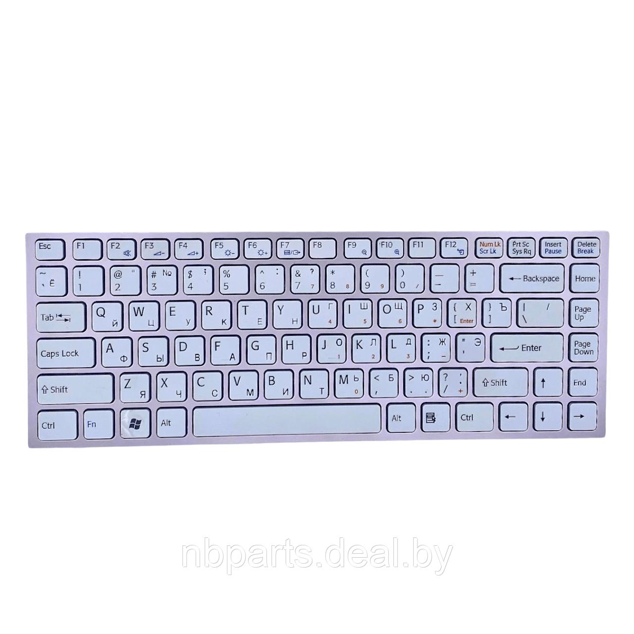 Клавиатура для ноутбука Sony VPC-S, белый, с розовой рамкой, RU - фото 1 - id-p111776703