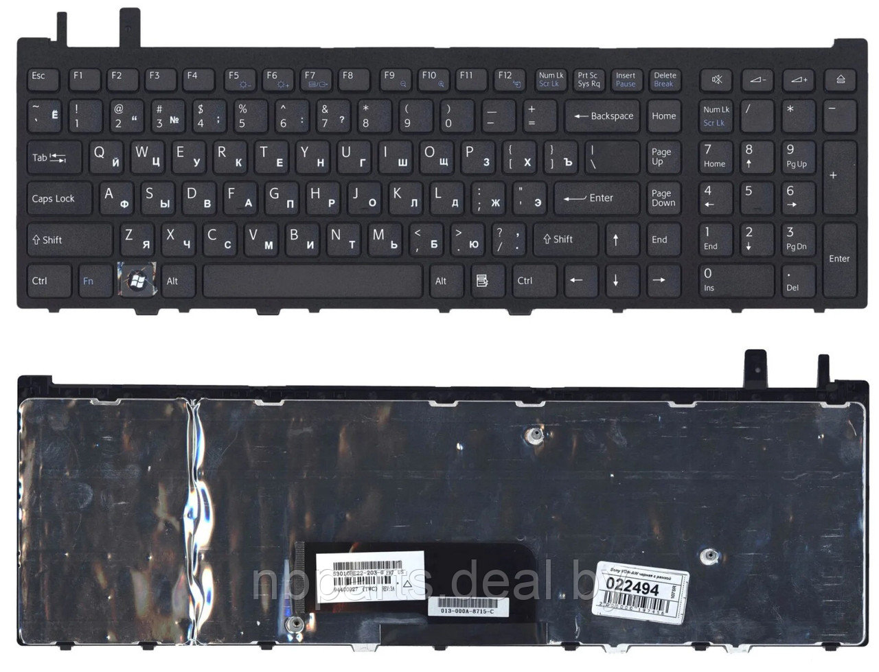Клавиатура для ноутбука Sony VGN-AW11, чёрная, с рамкой, RU - фото 1 - id-p111774353