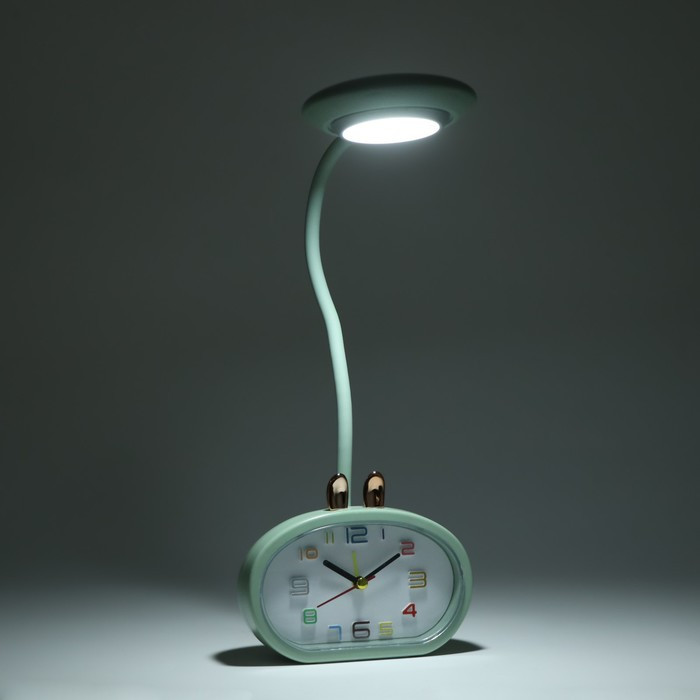 Часы-светильник "Элеанор", с будильником, подсветкой, 800 мАч, 3 режима, дискретный ход, USB - фото 3 - id-p220025767