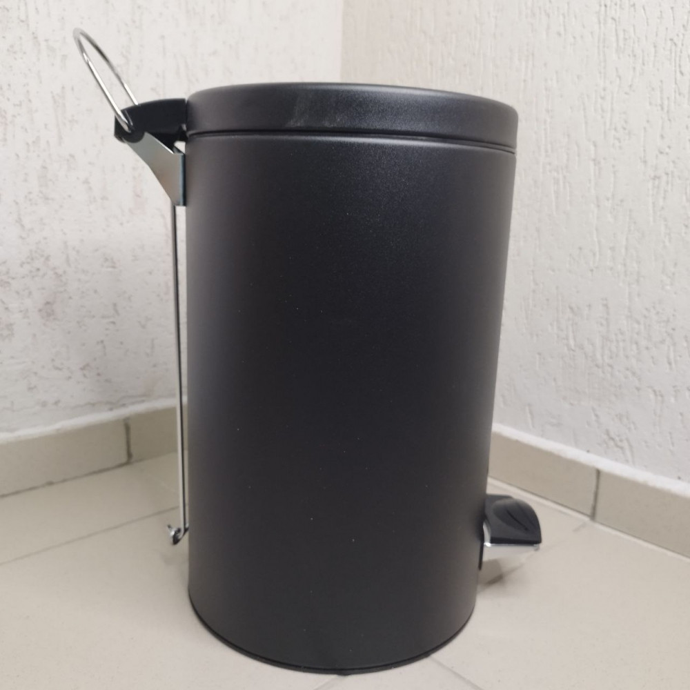 Контейнер для мусора с педалью 12 л. Shafagh / Мусорное ведро, нержавеющая сталь, черное матовое покрытие - фото 6 - id-p220030147
