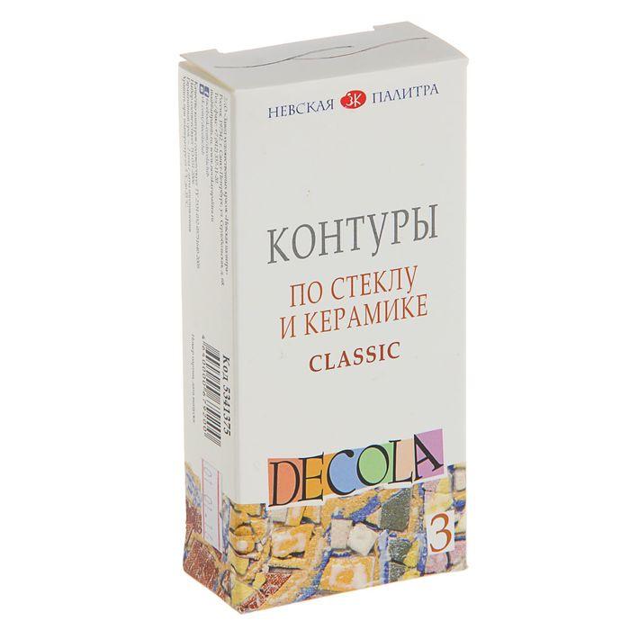 Набор контуров по стеклу и керамике, набор 3 цвета х 18 мл, ЗХК Decola, (5341375) - фото 2 - id-p220036236