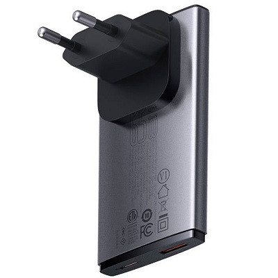 Сетевое зарядное устройство Baseus GaN5 Pro Ultra-Slim Fast Charger C+U 65W (Overseas Edition) с кабелем - фото 2 - id-p220036549