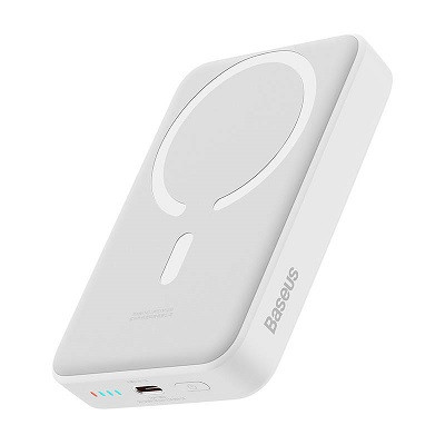 Внешний аккумулятор OS-Baseus Magnetic Mini Wireless Fast Charge Power Bank 10000mAh 30W (PPCX110202) белый - фото 1 - id-p220036555