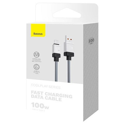 Кабель Baseus CoolPlay Series Fast Charging Cable USB - Type-C 100W 1m (CAKW000601) черный - фото 7 - id-p220036561