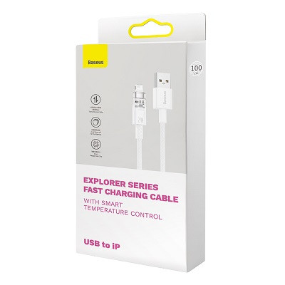 Кабель Baseus Explorer Series Fast Charging Cable with Smart Temperature Control USB - Apple Lightning 2.4A 1m - фото 8 - id-p220036562