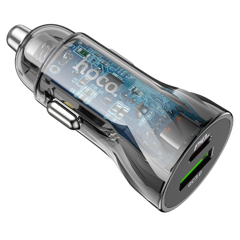 Автомобильное зарядное устройство Hoco Z47A Type-C 30W и USB 18W - фото 2 - id-p220036569