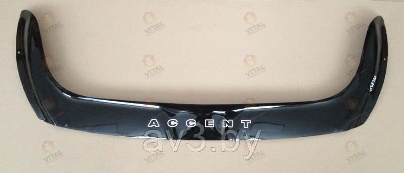 Дефлектор капота Hyundai Accent 2010-2014 / Hyundai Solaris 2010-2014 [HYD35] VT52 - фото 1 - id-p219678114