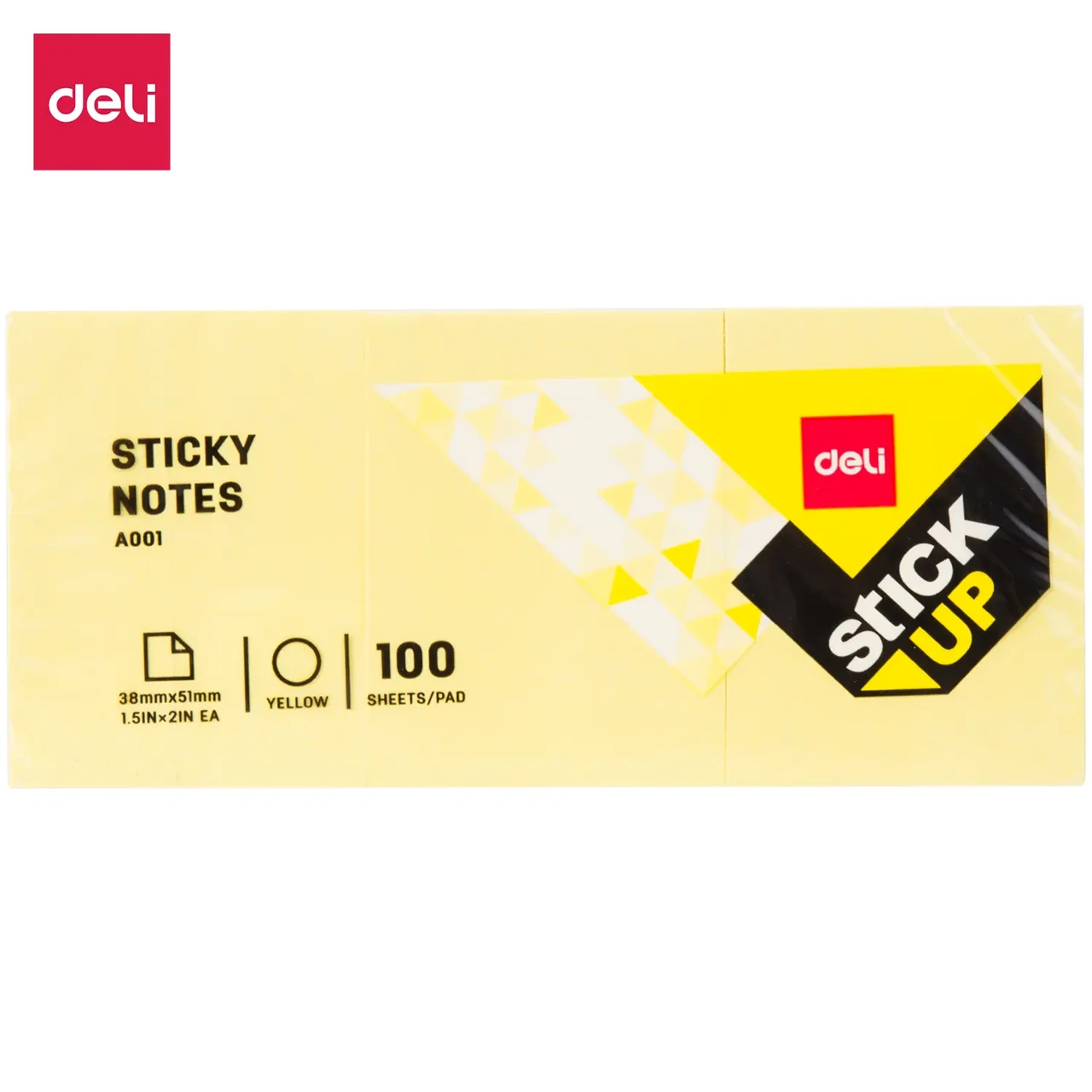 Блок для заметок Deli пастель, 38х51 мм, 3*100 листов, жёлтый (Цена с НДС) - фото 1 - id-p220036794