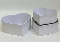 Набор коробок "Сердце" с прозр.крышкой, 3 шт., малый, белый