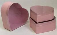 Набор коробок "Сердце" с прозр.крышкой, 3 шт., малый, розовый