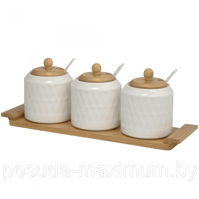 Набор из 3 банок  BAMBOO на подставке140-034 Lefard