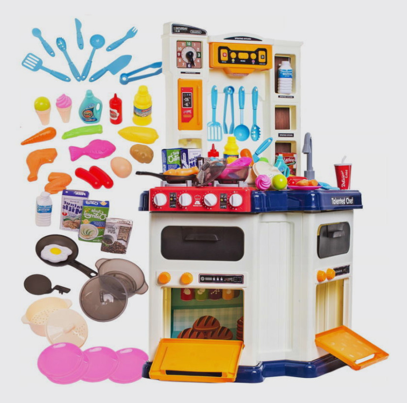 Детская игровая кухня, высота 78 см., свет, звук, вода, пар, 67 элементов (сюжетно-ролевые игры)
